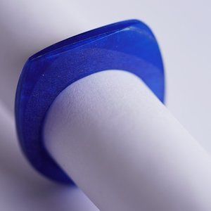 Blue Vinyl Record Ring